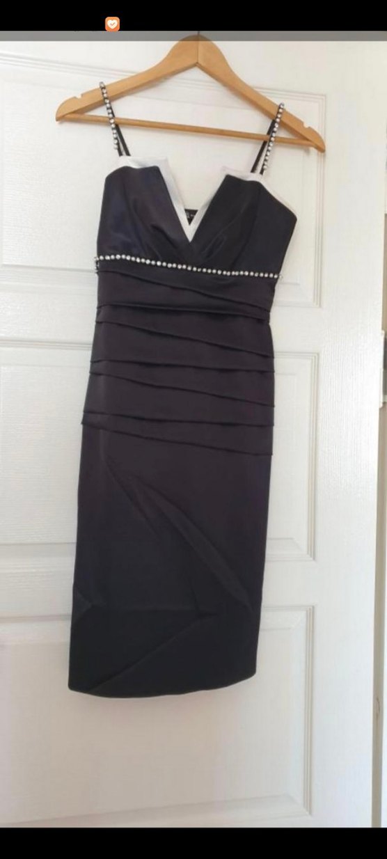 Siyah V Yakalı Kadın Abiye Elbise - Görsel 4