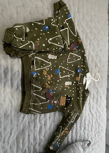 Erkek Çocuk Kahverengi Baskılı Örme Pijama Takımı