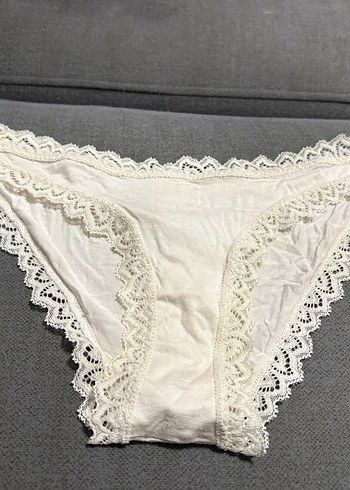 m Beden beyaz Renk Nakışlı Bohem Midi Kadın Külot Beyaz