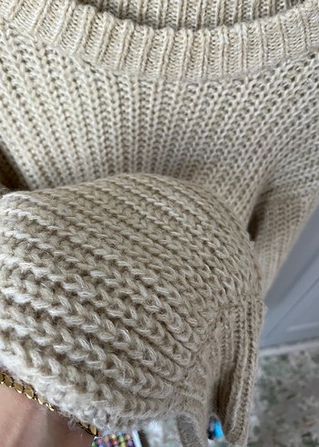 Frakment marka Bej Kadın Triko Kazak - Görsel 4