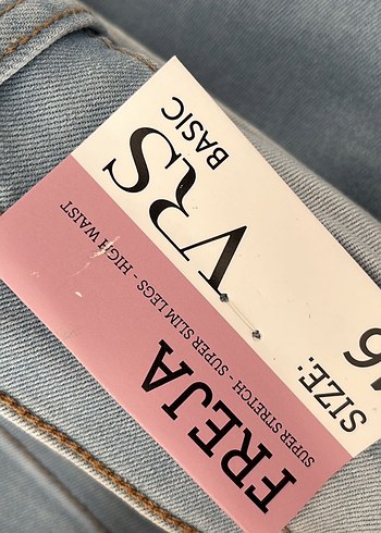 46 Beden Düğmeli Denim Kadın Jean vrs