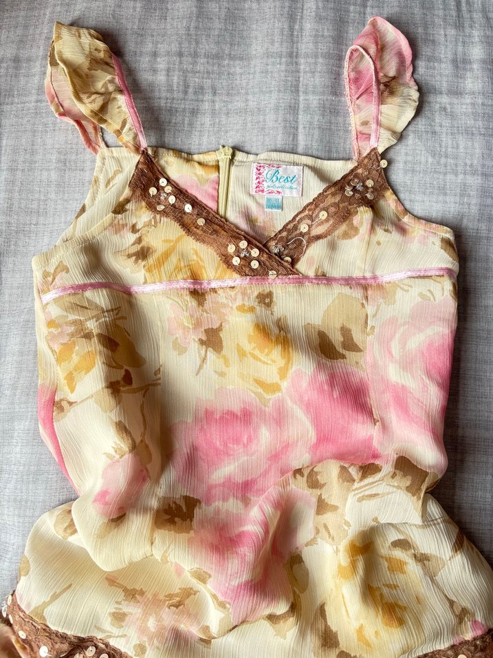 Çiçek Desenli Faircore Elbise - Görsel 2