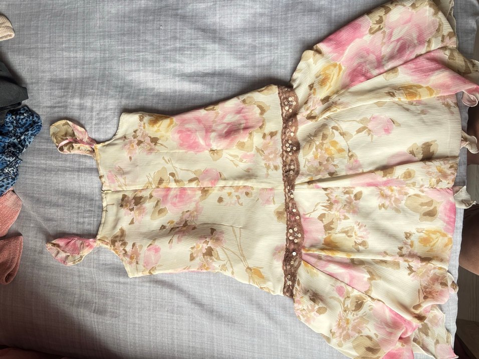 Çiçek Desenli Faircore Elbise - Görsel 4