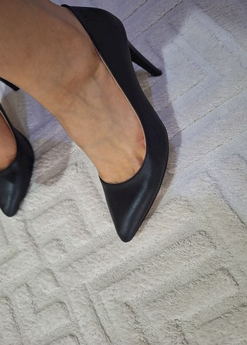 Siyah Stiletto Topuklu Kadın Ayakkabı - Görsel 4