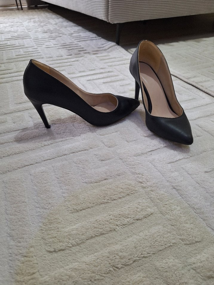 Siyah Stiletto Topuklu Kadın Ayakkabı - Görsel 5