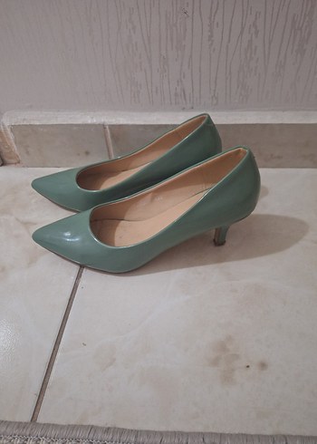 Yeşil Pastel Stiletto Kadın Topuklu Ayakkabı - Görsel 4