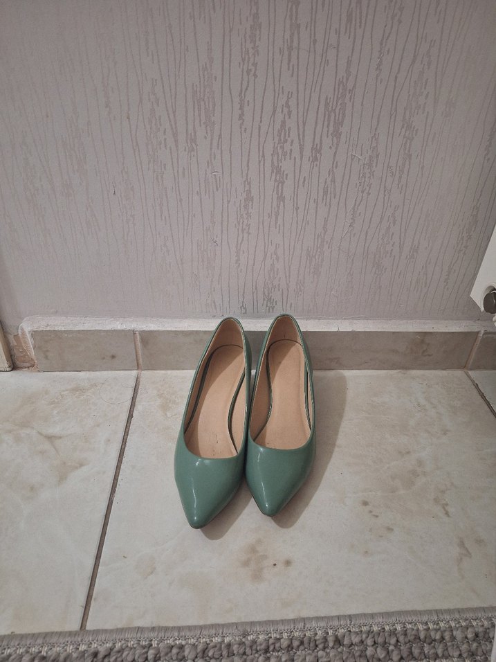 Yeşil Pastel Stiletto Kadın Topuklu Ayakkabı - Görsel 2