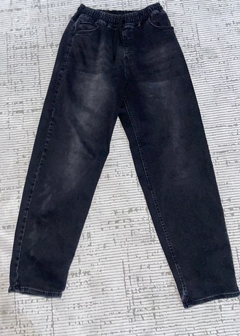 Siyah Baggy Kesim Midi Kot Pantolon