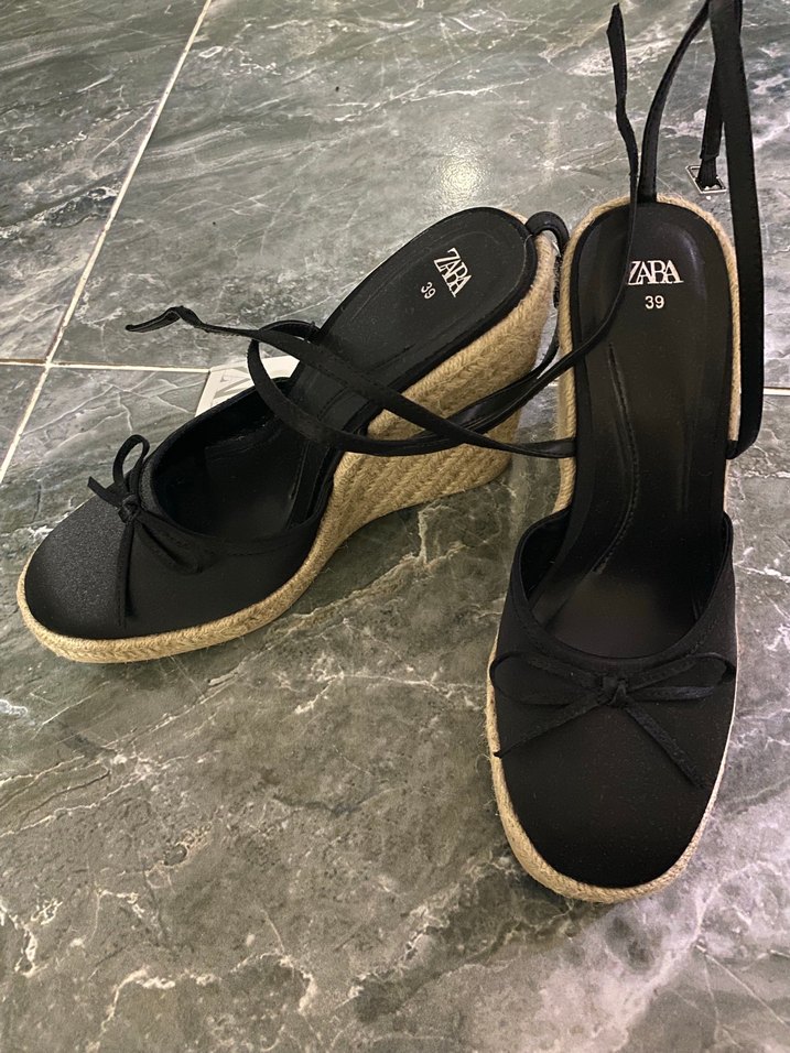 Zara Siyah Dolgu Topuklu Kadın Espadril - Görsel 2