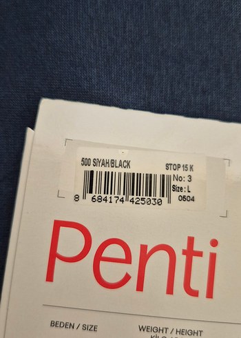 l Beden Penti siyah ten çorabı