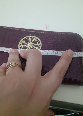 Bordo Parlak Yılan Desenli Kadın Cüzdanı - Görsel 4