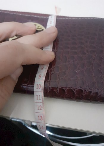 Bordo Parlak Yılan Desenli Kadın Cüzdanı - Görsel 5