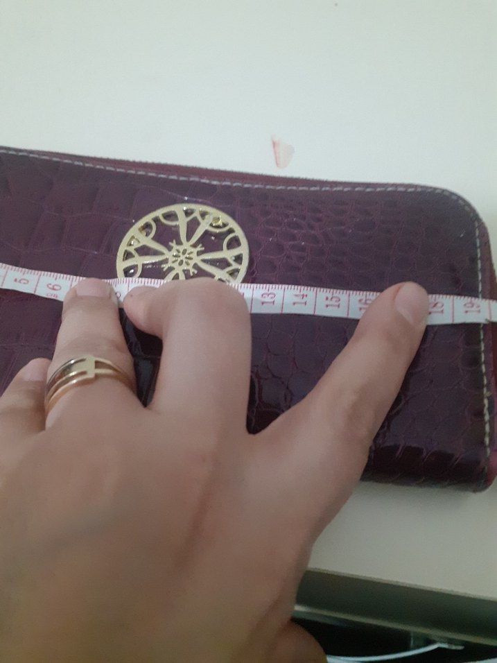 Bordo Parlak Yılan Desenli Kadın Cüzdanı - Görsel 4