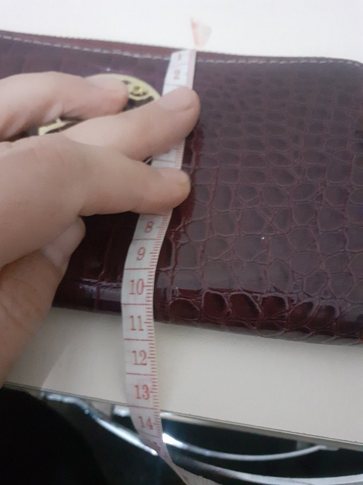 Bordo Parlak Yılan Desenli Kadın Cüzdanı - Görsel 5