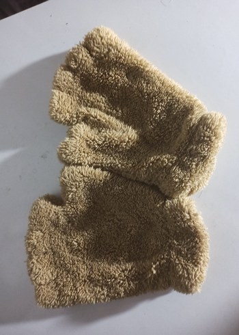 Peluş Detaylı Bej Kadın Eldiven - Görsel 4