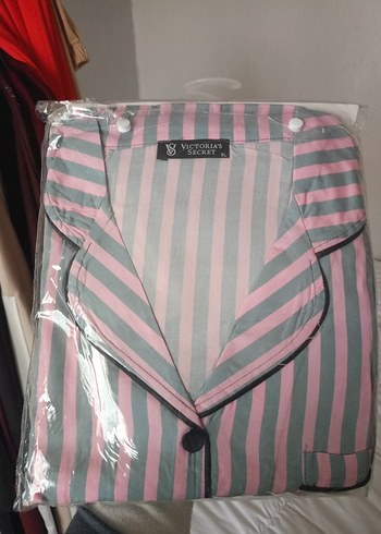 Pembe Çizgili Rahat Kadın Pijama Takımı - Görsel 2