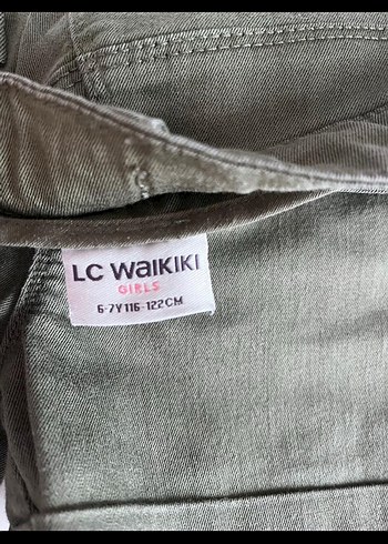 Kemerli Kız Denim Şort - Haki - Görsel 3