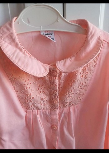 Kız Çocuk Pembe Uzun Kollu Gömlek - Görsel 2