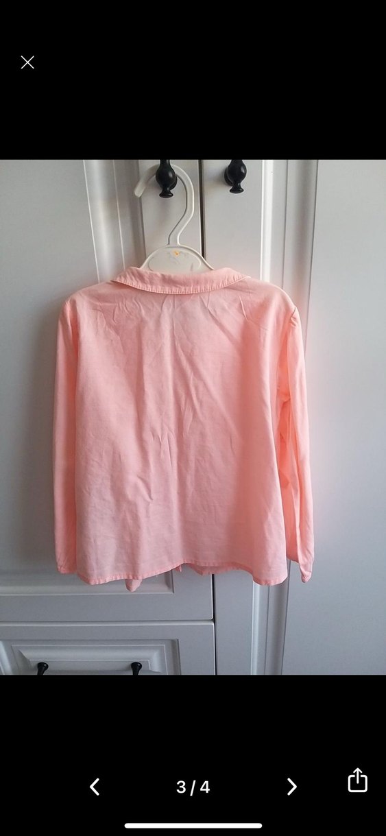 Kız Çocuk Pembe Uzun Kollu Gömlek - Görsel 3