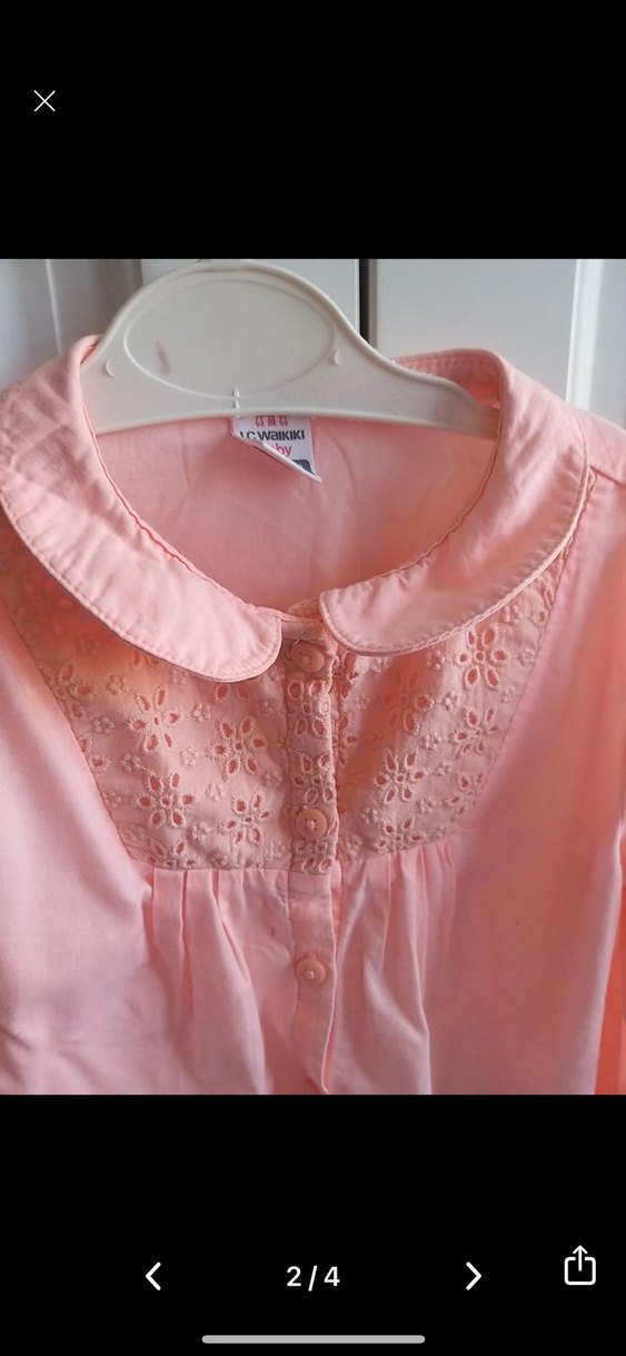 Kız Çocuk Pembe Uzun Kollu Gömlek - Görsel 2