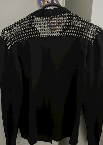 Siyah Pul Detaylı Goth Kadın Gömlek - Görsel 2