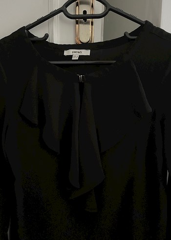 Uzun Kollu Siyah Kadın Bluz - Görsel 2