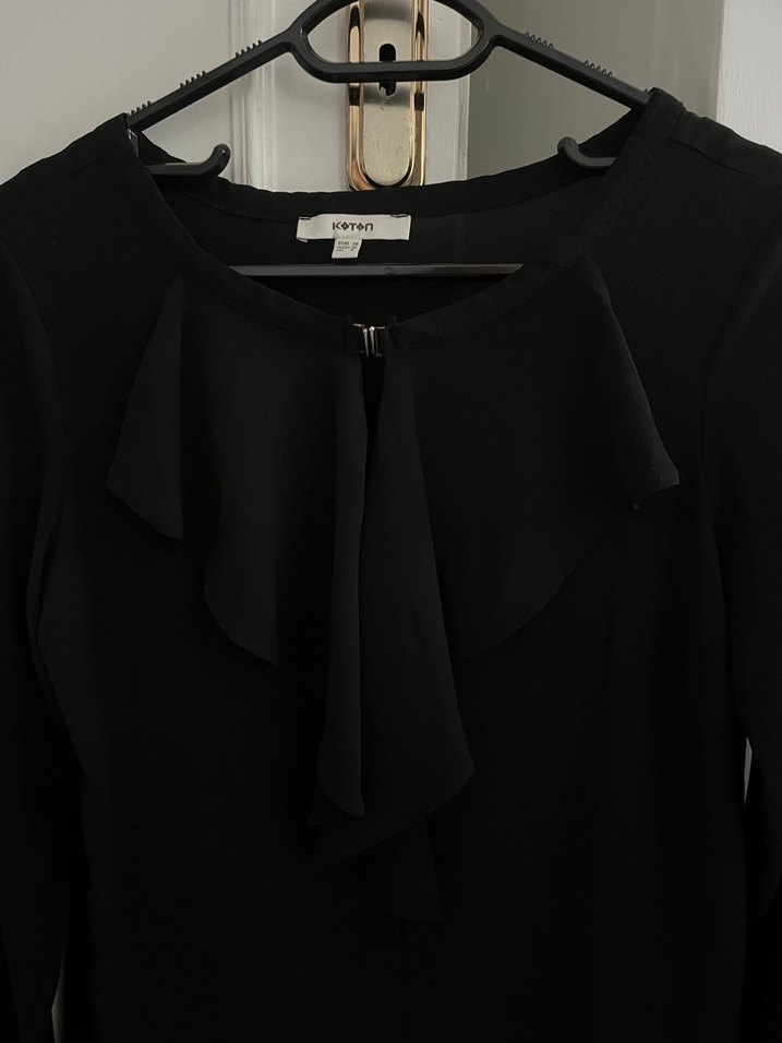 Uzun Kollu Siyah Kadın Bluz - Görsel 2