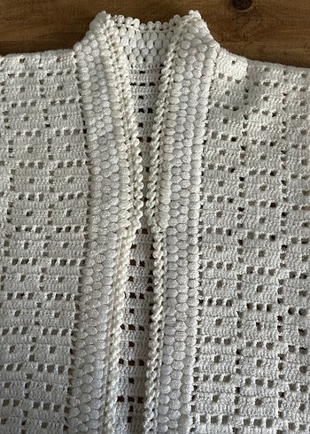 Kız çocuk Beyaz Örgü Yelek - Görsel 2