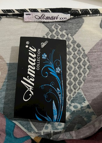 Desenli Kısa Kollu Drapeli Kadın Bluz - Görsel 2