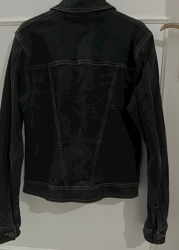 Siyah erkek Denim Ceket, Düğmeli, İnce Kesim - Görsel 2