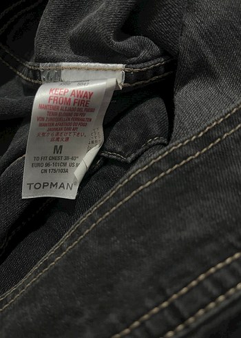 Siyah erkek Denim Ceket, Düğmeli, İnce Kesim - Görsel 5