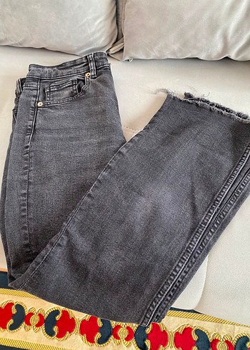 Defacto Koyu Gri Yikamali Rahat Denim Jean