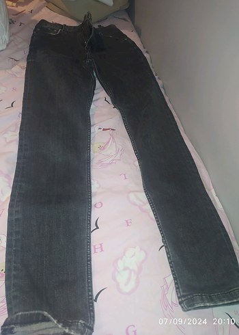 Gri Kadın Denim Midi Boy Dar Kesim Pantolon - Görsel 2