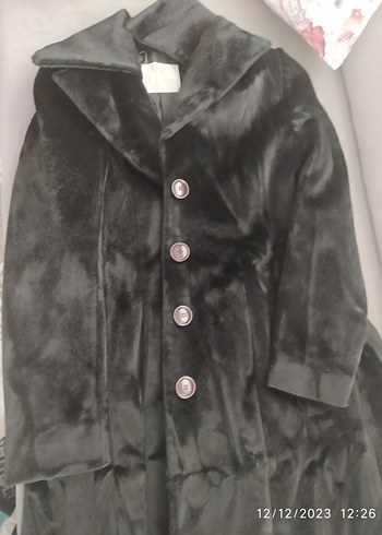 Kadın Gri Midi Kürklü Ofis Kabanı - Görsel 3