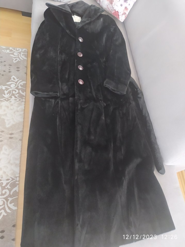 Kadın Gri Midi Kürklü Ofis Kabanı - Görsel 2