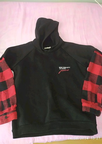 Kapüşonlu Siyah Kadın Sweatshirt - Görsel 3