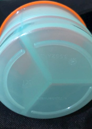 Renkli Bebek mama kabı Turuncu Kapaklı - Görsel 2