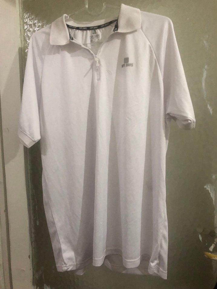 Beyaz Erkek Polo Tişört, Kısa Kollu, Salaş - Görsel 2