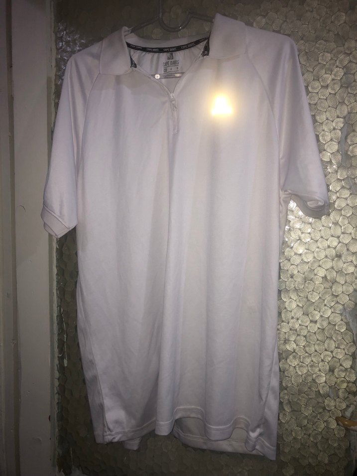 Beyaz Erkek Polo Tişört, Kısa Kollu, Salaş - Görsel 3