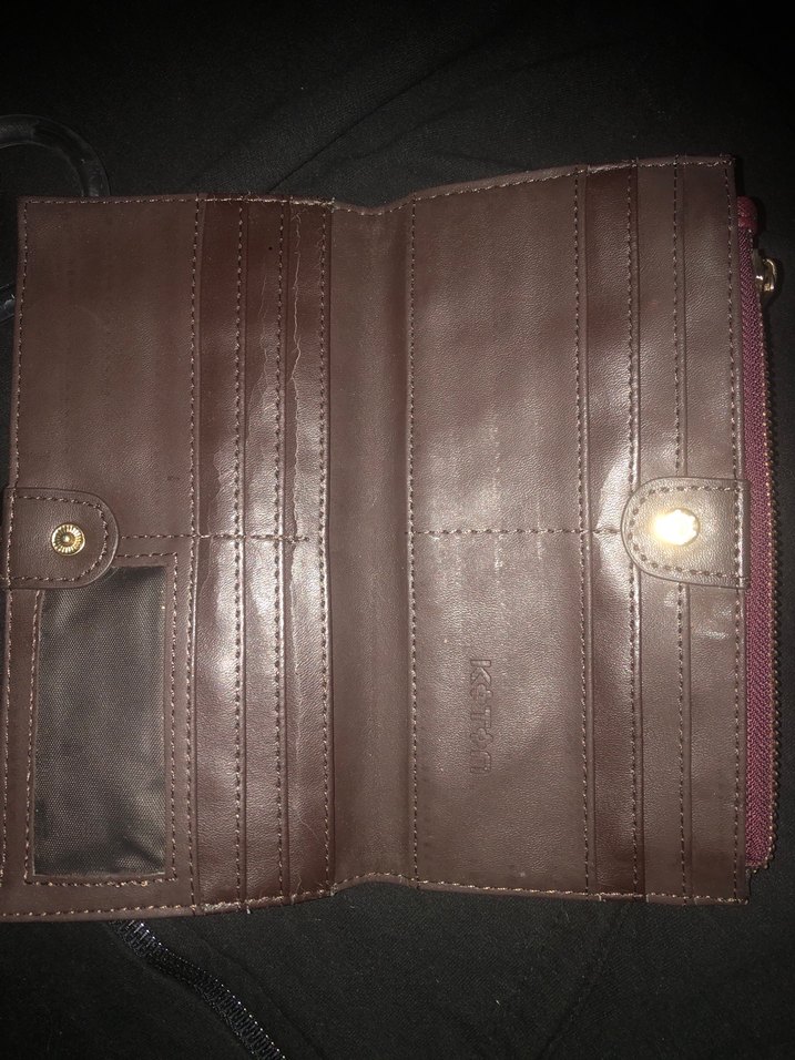 Bordo Deri Fermuarlı Kadın Cüzdanı - Görsel 2