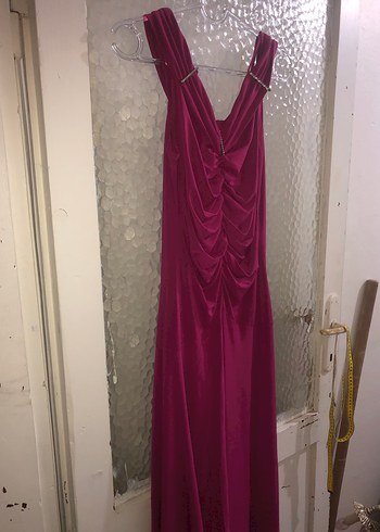 Bordo Drapeli Uzun Abiye Elbise - Görsel 11