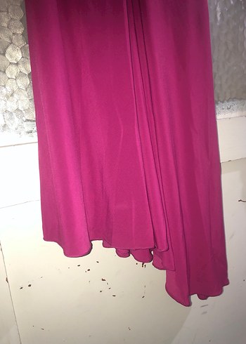 Bordo Drapeli Uzun Abiye Elbise - Görsel 3