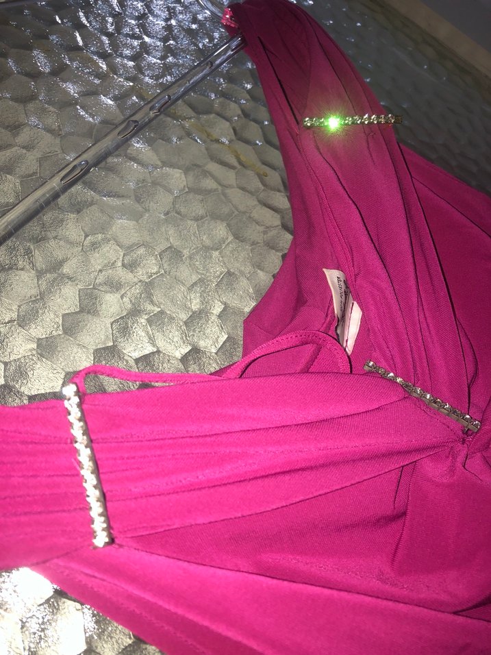 Bordo Drapeli Uzun Abiye Elbise - Görsel 4