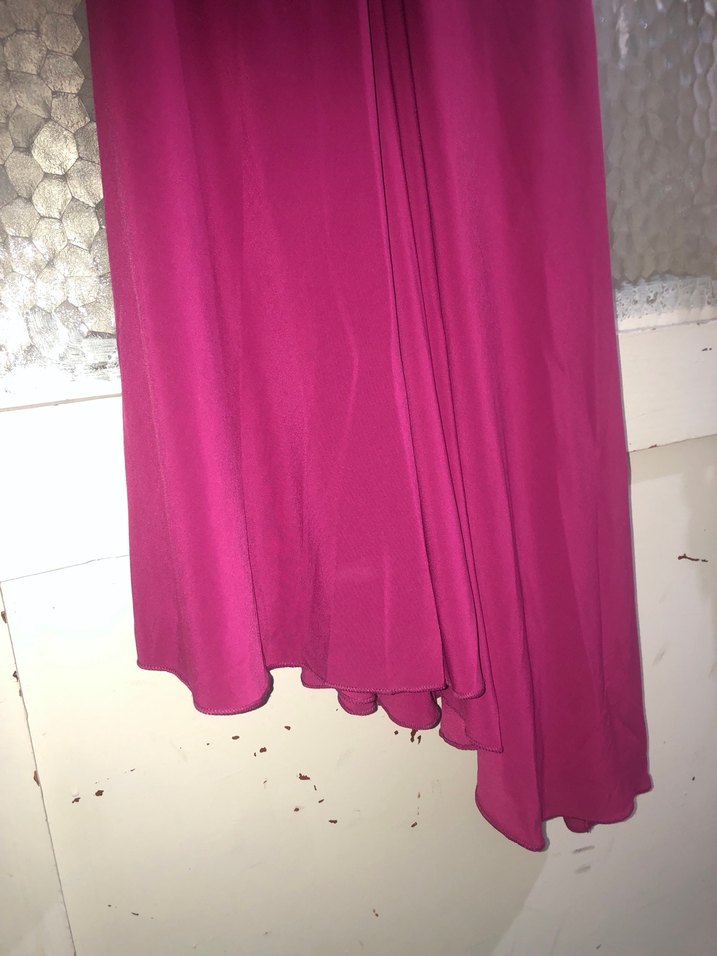 Bordo Drapeli Uzun Abiye Elbise - Görsel 3