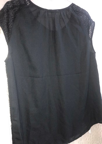 Düğmeli Siyah Kolsuz Bohem Bluz - Görsel 5