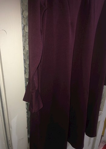 Bordo Uzun Kollu Salaş Kadın Elbise - Görsel 9