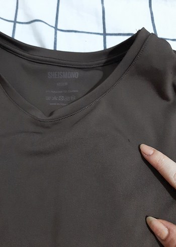 Kahverengi Uzun Kollu Basic Kadın Bluz - Görsel 2