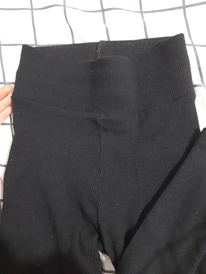 Siyah Midi Kadın Tayt - Görsel 2