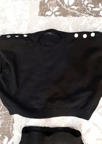 Düğmeli Siyah Uzun Etek Takımı - Görsel 2