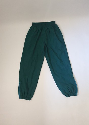 90s Forest Green Vintage Nylon Jogger Parasut - Görsel 2